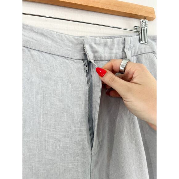 Lauren Ralph Lauren Women's Gray Linen Trouser Pants 12 Career Work Professional - Picture 6 of 8